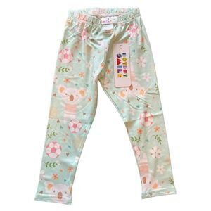 NWT Dot Dot Smile Koala & Soccer Ball Print Light Blue Leggings 2T